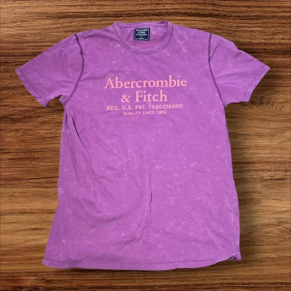 Abercrombie & Fitch Purple Men's Lite Bleached Shirt